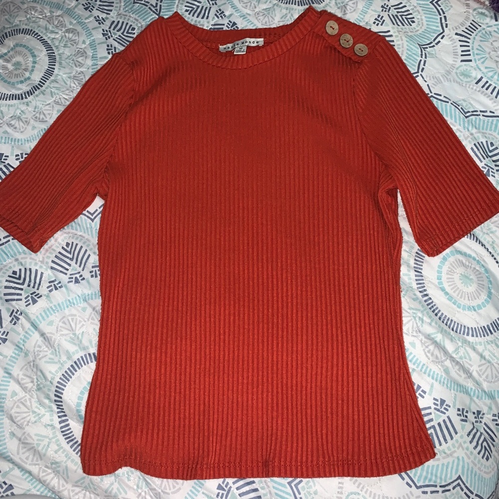 Mid sleeve dark orange top